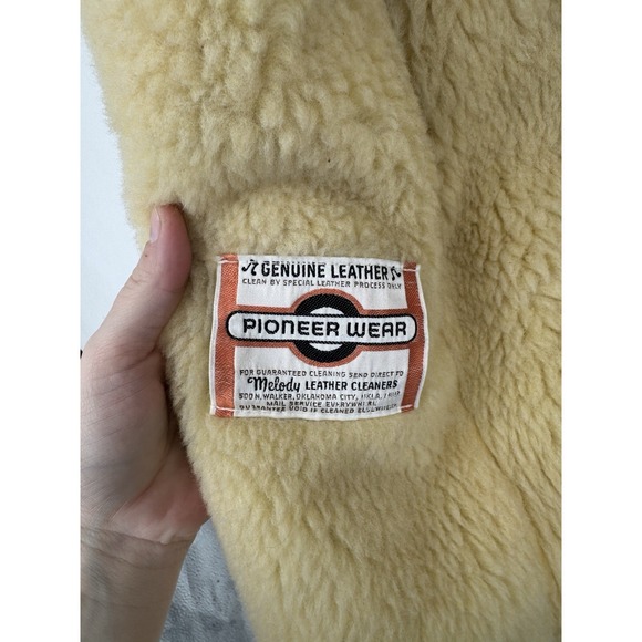 Pioneer Wear 100% Suede Leather Sherpa Lined Vest Women 44/L Brown Western Rodeo - Picture 4 of 7